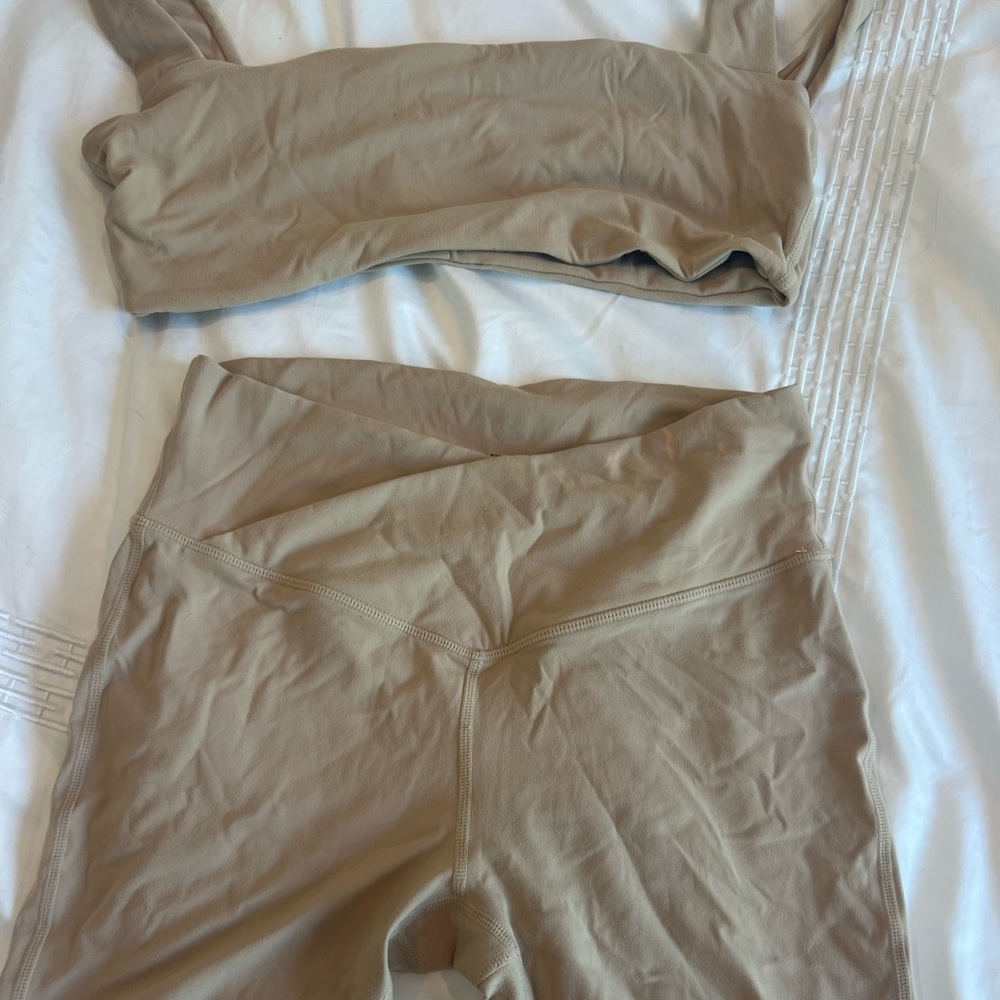 We wore what tan workout set